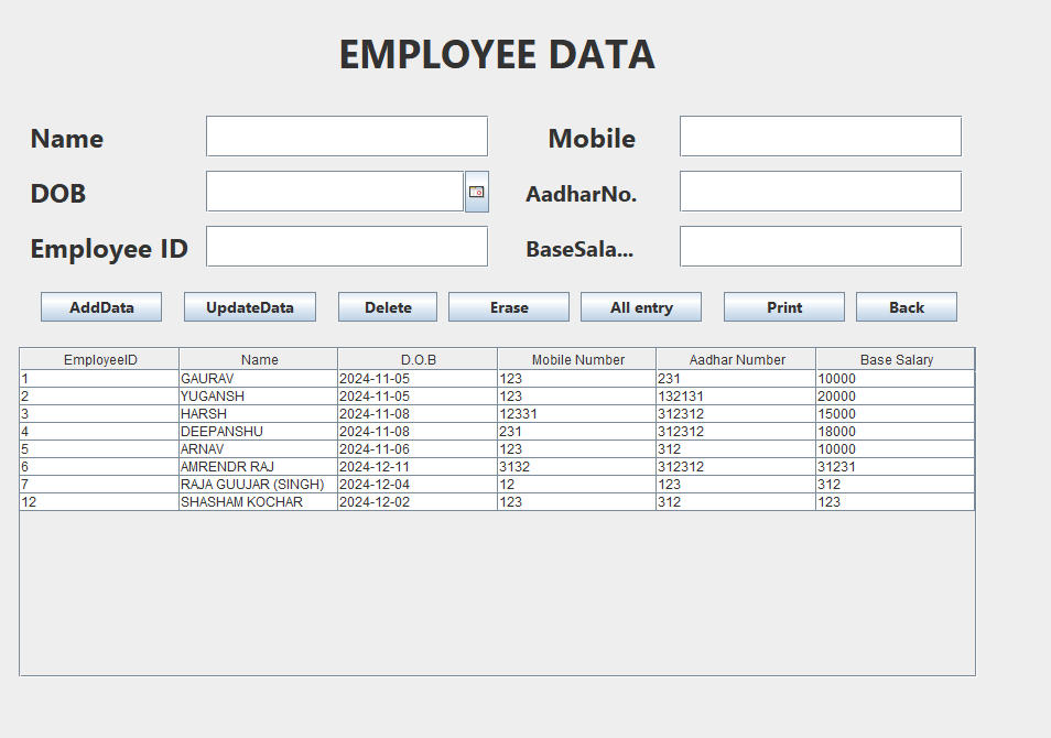 Employee Data Management